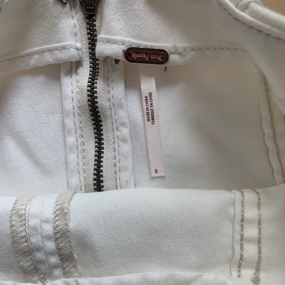 Free people white denim pencil skirt